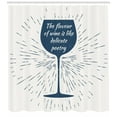 thumbnail image 3 of Ambesonne Wine Shower Curtain, Glass Sun Burst and Words, 69"Wx70"L, Night Blue White, 3 of 3
