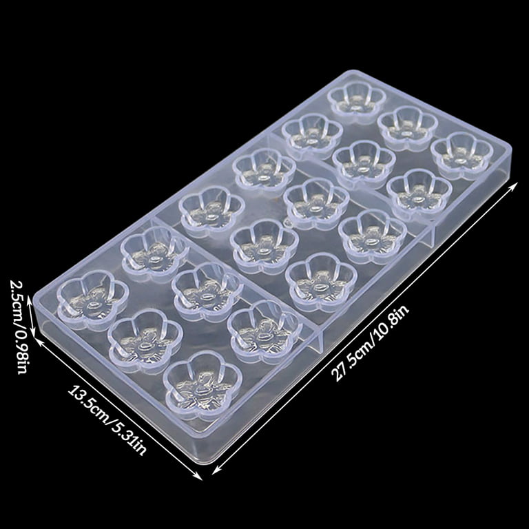 Chocolate Candy Mold, 18 Holes Mini Clear Polycarbonate Chocolate Mold  Transparent Jelly Candy Mold Flower Shaped Plastic Handmade Chocolate  Making
