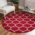 thumbnail image 2 of Unique Loom 3146731 Tapis Rond à Treillis Arrondi 4 x 4 Pi, Rouge, 2 of 2