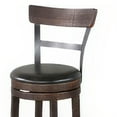 thumbnail image 4 of Flint Swivel Counter Stool Chair Set of 2, Black Faux Leather, Brown, 4 of 7
