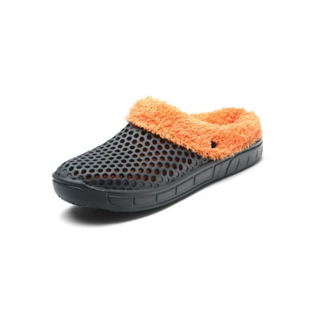 

Tenmix Unisex Home Shoes Plush Lining Clog Slippers Slip On House Shoe Round Closed Toe Fuzzy Warm Slipper Mens Comfortable Cozy Gray US 7 (Men)