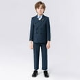 thumbnail image 2 of Kids Boys Handsome 5 Piece Suit Clothes Holiday Outdoor Soft Piano Hosting Performance Dress Suit, 2 of 9