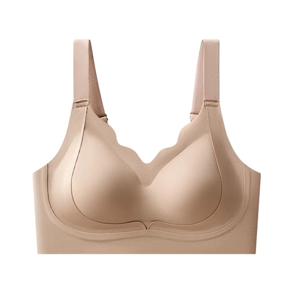 Yutgune Bras for Women Wireless Seamless Tshirt Bras for Women Soft Scalloped Everyday Bralette