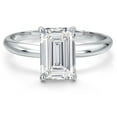 thumbnail image 2 of Gem Stone King 14K White Gold IGI Certified Lab Grown Diamond Solitaire Engagement Ring for Women | 2 Ct Emerald Cut | F-G Color | VS Clarity | Size 7, 2 of 6