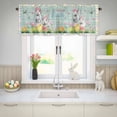 thumbnail image 5 of Valances for Windows Happy Easter Bunnies Duck Rod Pocket Short Curtain for Bathroom Living Room Bedroom Watercolor Eggs Striped 1 Panel 42x12in, 5 of 9