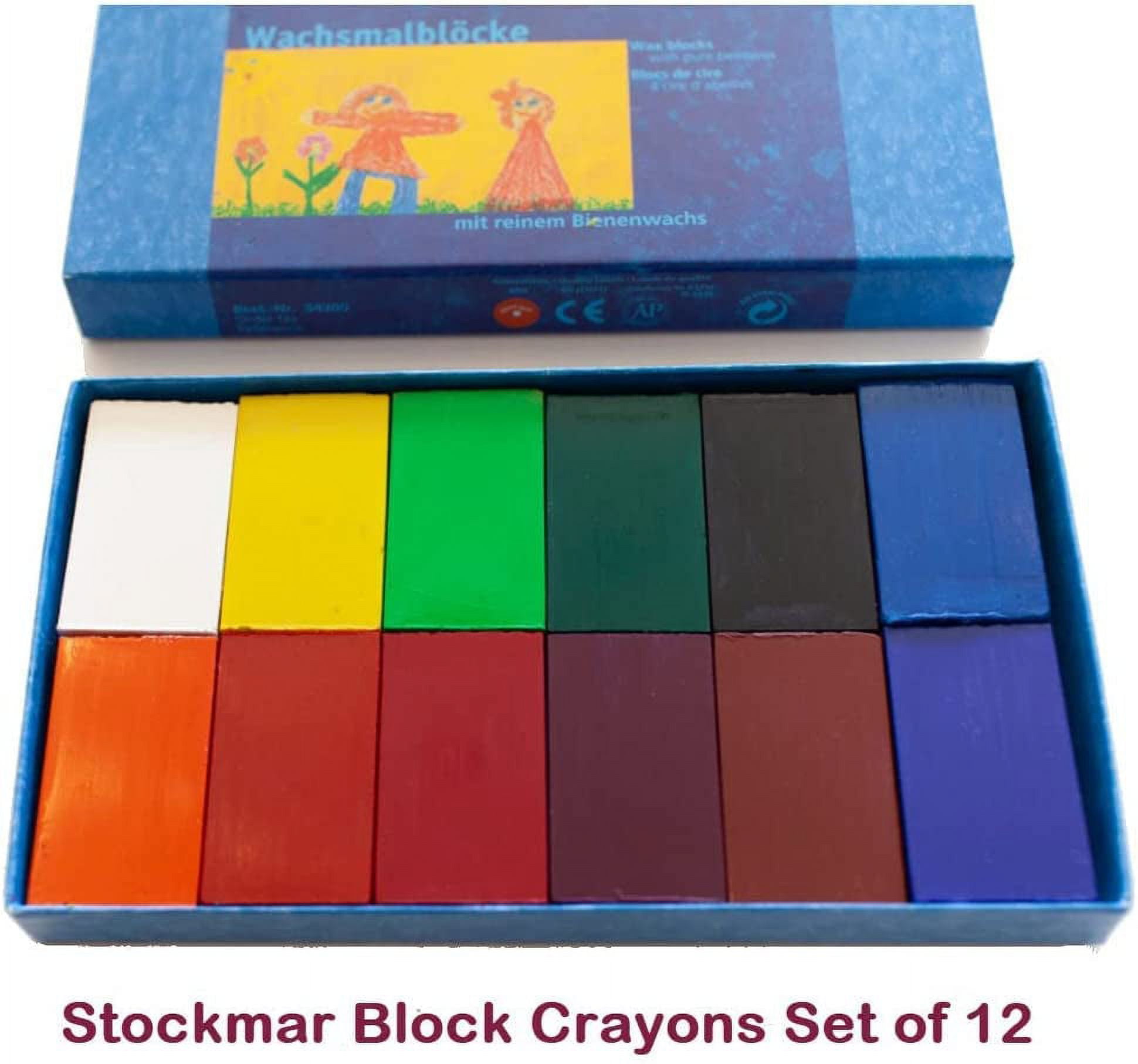 Stockmar Beeswax Crayons, Set of 12 Blocks in Carton