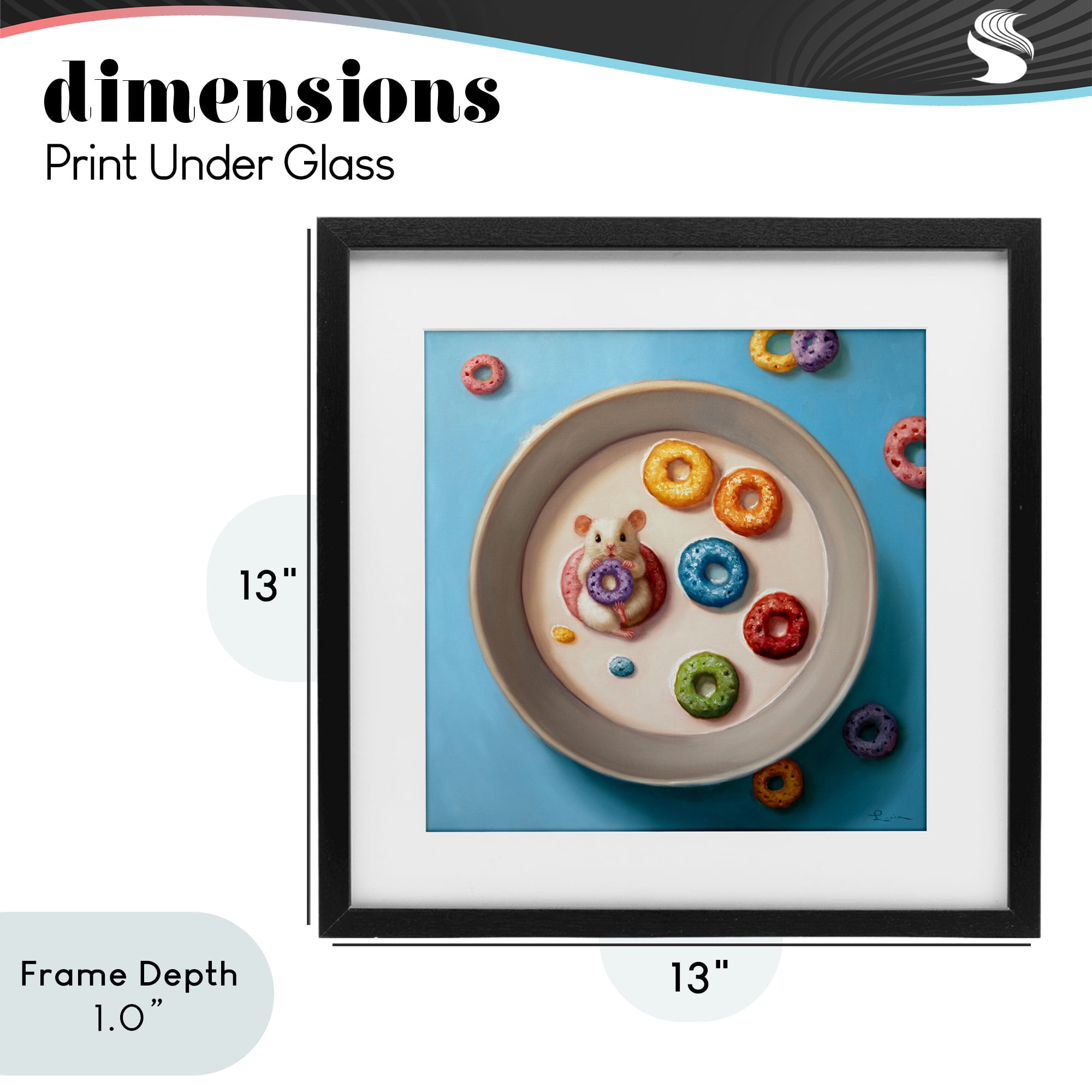 Stupell Industries Morning Dunk Cereal Mouse Black Framed Print Under Glass, design by Lucia Heffernan