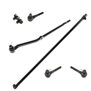 TRQ 6 Piece Kit Inner Outer Tie Rod End Drag Link Adjusting Sleeve for Jeep PSA55402