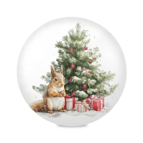 Round Placemat Heat Resistant & Wrinkle-Free Dining Table Decor Placemat For Home & Weddings A Squirrel
