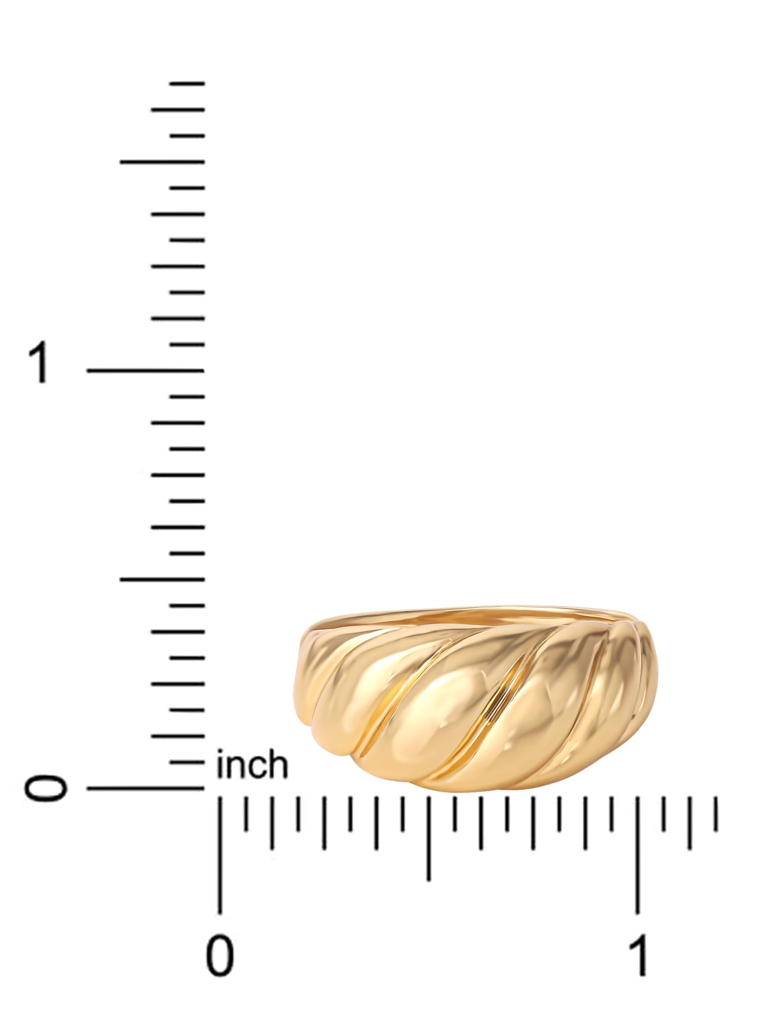 JS Jessica Simpson Women’s 14kt Gold Plated Sterling Silver Ribbed Dome Ring