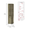thumbnail image 7 of CoSoTower Corner Bar Cabinet Shopron, Living Room, Aged Oak, 7 of 7