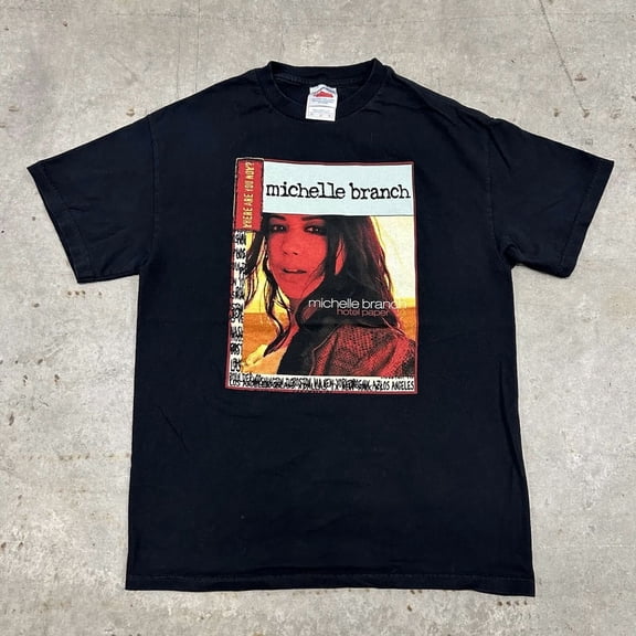 VINTAGE Vintage Michelle Branch Hotel Paper Where Are You Now Tour Black T Shirt Size M