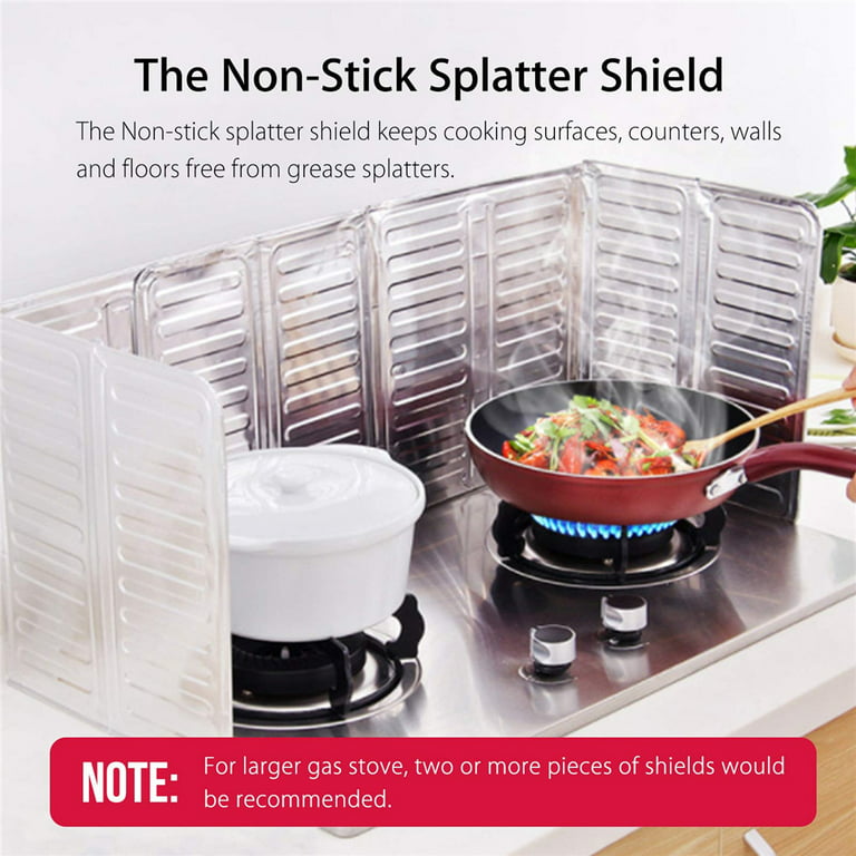 Kitchen 3 Sided Splatter Guard, Kitchen Non-Stick Splatter Shield