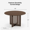 thumbnail image 4 of Cinna 46" Soild Wood Dining Table Rattan Round Kitchen Table, Walnut, 4 of 6