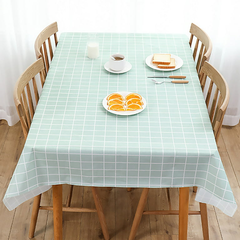 Leaveforme Plaid Pattern Kitchen Table Cover Waterproof Heat Resistant  Tablecloth Decor