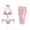 Candy Ice Cream, variant on 3 Piece Bikini Sets for Women Candy Ice Cream Print Halter Triangle Swimsuit with Matching Chiffon Swimwear Skirts for Women Backless High Cut Swimwear