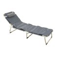 thumbnail image 1 of Chaise Longue, Fauteuil Inclinable Simple en Fer, Chaise Longue Pliante Inclinable, Chaise-Lit de Camping, Lit Pliant, Chaise Longue de Patio, Chaise Longue d'Extérieur avec Oreiller pour, 1 of 7