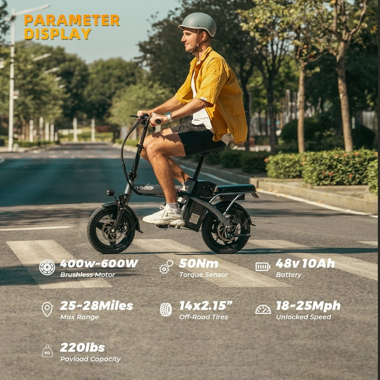 600W Electric Bike for Adults, Foldable Electric Bike with