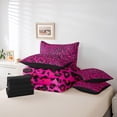 thumbnail image 4 of Manfei Leopard Print 7-Piece Bedding Comforter Set,Black Pink King Bedding Sets,Animal Print Ultra Soft Bed Sheets,Microfiber Abstract Bedroom Decoration,Reversible, 4 of 6