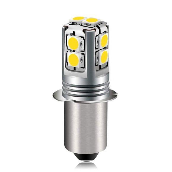 Ruiandsion Upgrade LED Flashlight Bulb 6-40 Volt P13.5S Base LED Bulb Warm White 4300K 6V 9V 12V 18V 19.2V 24V Replacement for Flashlight Torch Lantern Work Lights,Non-Polarity