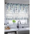 thumbnail image 5 of Sheer Curtains 54 Inch Length 2 Panels Set for Kitchen, Blue Eucalyptus Leaves Semi Sheer Curtains for Windows, Summer Botanical Wooden Weeping Voile Window Treatments Rod Pocket Curtain, 5 of 7