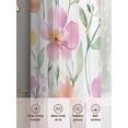 thumbnail image 3 of Purple Pink Floral Sheer Curtains for Living Room Bedroom Ombre Watercolor Ink Flower Aesthetics Sheer Curtains 54 Inch Long 2 Panels Set Light Filtering Curtain Window Treatments Drapes, 3 of 6