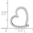 thumbnail image 3 of 14K White Gold Plated Chain Necklace Slide Heart Pendant, 3 of 7