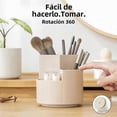 thumbnail image 3 of Rotating Makeup Organizer with 3 Slots for Pencils and Brushes, Durable Plastic Design for Hallway or Bathroom Use, 3 of 5