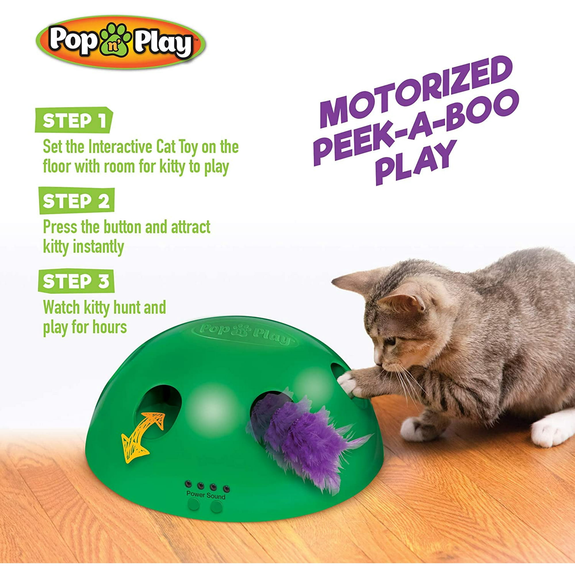 IGUOHAO Pop N u2019 Play Interactive Motion Cat Toy Includes Electronic Smart Random Moving Feather Mouse Teaser Mouse Squeak Sound Optional Auto Shut Off. Best Cat Toy Ever Walmart