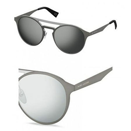 - Marc Jacobs Metal Oval Sunglasses 99 0KJ1 Dark Ruthenium T4 black mirror lens