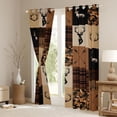 thumbnail image 3 of Homewish Jungle Deer Moose Curtains Pack of 2 (42x84 Each) for Men, Brown Camo Buffalo Curtains Blackout, Rustic Hunting Theme Bedroom Curtains, Blackout Curtains Bedroom Decor, 3 of 6