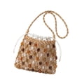 thumbnail image 4 of Bolso tote tejido para mujer, bolso viaje informal para guardar cosas, ideal para el trabajo, el , la playa o . Marrón, 4 of 8