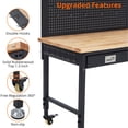thumbnail image 2 of Aoile 48"x24" Adjustable Workbench with Casters, Pegboard & Work Light, 2000 LBS Load Capacity for Workshop Garage, 2 of 6