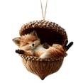 thumbnail image 5 of 6PCS Woodland Christmas Ornaments, Forest Animal Acorn Hanging Decorations, Rustic Acrylic Tree Ornaments for Christmas Tree Garland Wreath Home Holiday Decor, 5 of 7
