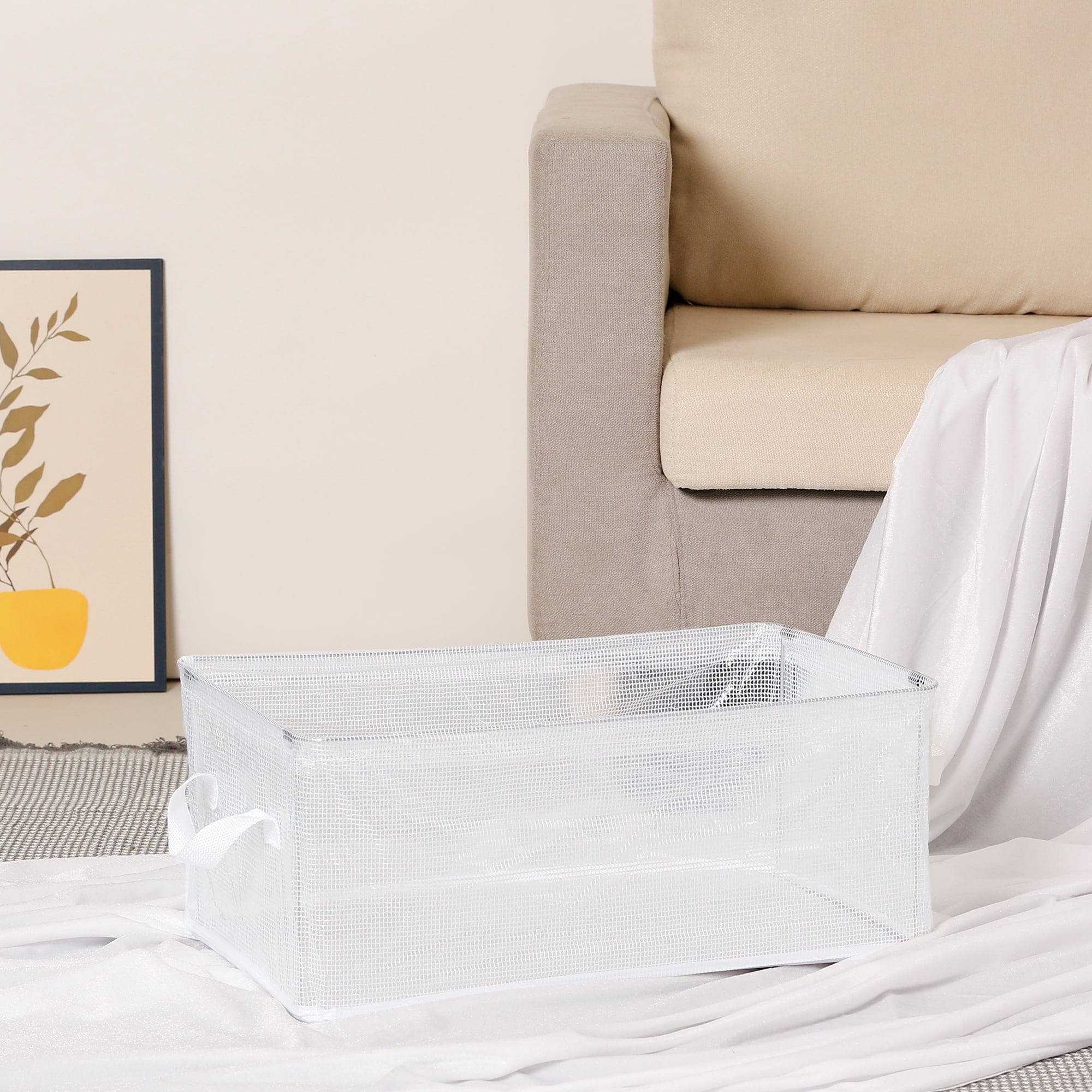 Unique Bargains Storage Bin with Handles Collapsible Storage Basket for Organizing Clothes