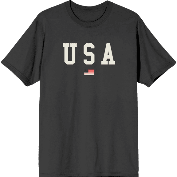 Americana USA Flag Crew Neck Short Sleeve Adult T-shirt
-Medium-Charcoal
