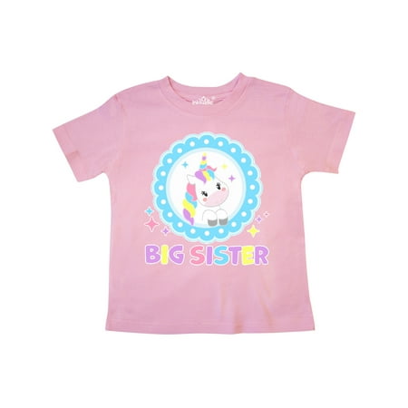 

Inktastic Big Sister cute unicorn Gift Toddler Toddler Girl T-Shirt