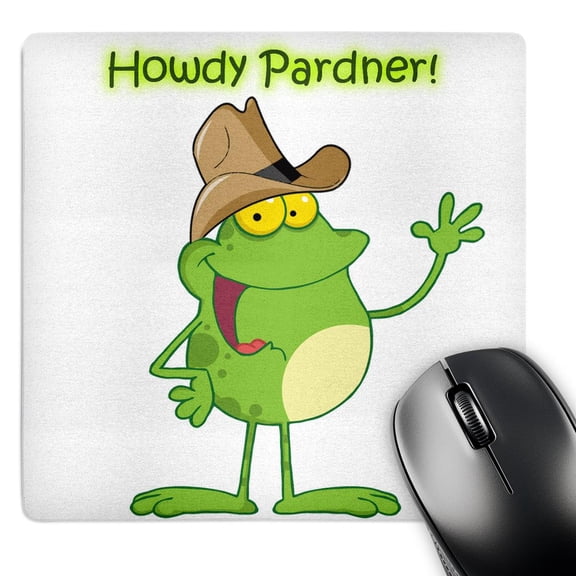 3dRose, Western Frog Waving Howdy , MousePad