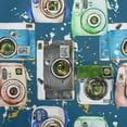 thumbnail image 1 of oneOone Cotton Jersey Teal Blue Fabric Camera Pattern Diy Clothing Quilting Fabric Print Fabric By Yard 58 Inch Wide, 1 of 6