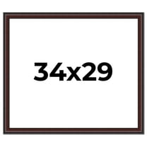 34x29 Frame Brown Round Mahogany Solid Wood Picture Frame | 1.625 Inch Moulding Width | with UV
