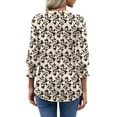 thumbnail image 5 of UVN Summer V Neck Womens Blouses Dressy Casual 3/4 Sleeve Shirts Ladies Tunic Tops, 5 of 10