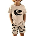 thumbnail image 3 of Hienoo Big Boys Casual Outfits Dinosaur Graphic Short Sleeve Tee Shirt Shorts 2Pcs Set, 3 of 3