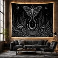 thumbnail image 6 of Long Tailed Moth Above Moonlit Forest Steps, Mystical Vintage Illustration for Moth Lovers, Celestial Wall Decor, Halloween Gift, Tapestry Wall Hanging for Bedroom and Dorm, 6 of 7