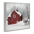 thumbnail image 4 of Stupell Industries Snow Covered Red Barn Holiday Painting Gray Framed Art Prints Wall Art, 14 x 11, 4 of 10