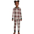thumbnail image 3 of Jolly Jammies Boys and Girls Unisex Holiday Plaid Long Sleeve Top and Pants Pajama Set, 2-Piece, Sizes 4-14, 3 of 6