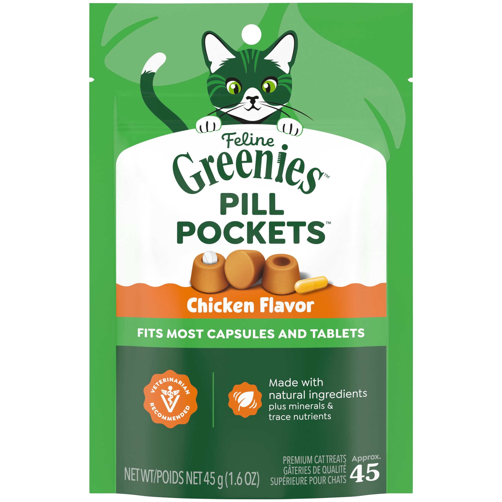 【並行輸入品】【お得な8個セット】GREENIES FELINE Pill Pockets 1.6oz / グリニーズ ピルポケット 猫用 投薬補助 タブレット・カプセル用 [チ