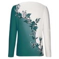 thumbnail image 5 of Long Sleeve Blouses for Women Button Up Petite Sweatshirt for Women Casual V Neck Long Sleeve Loose Flowers Sweatshirt, 5 of 6