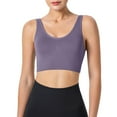 thumbnail image 2 of Sngxgn Women's Zip Front Bra Sports Medium High Impact Support Strappy Back Workout Bra Tops Yoga Sports(Purple,S), 2 of 6