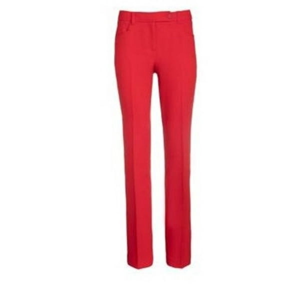 Anne Klein Women's Misses Twill Straight Leg Pant Red Size 10