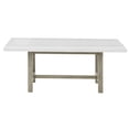 thumbnail image 6 of JERFIT 78 Inch White Marble Dining Table for 8, Rectangular Farmhouse Kitchen Table with Wood Base, White Wash Finish, 6 of 6
